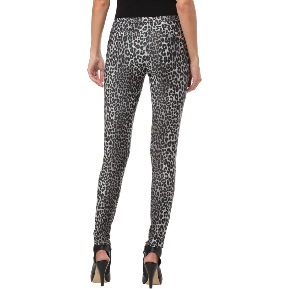 Michael Kors Leopard Print Stretch Skinny Leggings Pull-on Pants - Picture 2 of 16